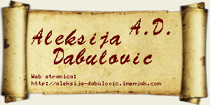 Aleksija Dabulović vizit kartica